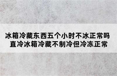 冰箱冷藏东西五个小时不冰正常吗 直冷冰箱冷藏不制冷但冷冻正常